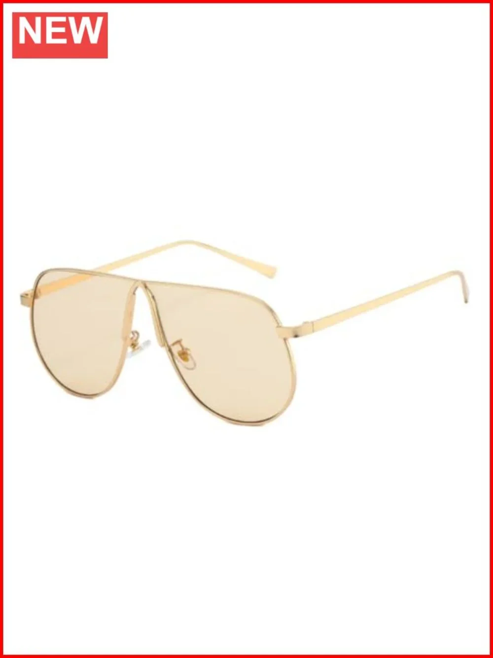 Oversized 70s Aviator Sunglasses Gold Metal Frame UV Protection Unisex